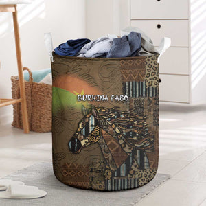 Burkina Faso Laundry Basket African Tribal Horse Patchwork Style - African Pride