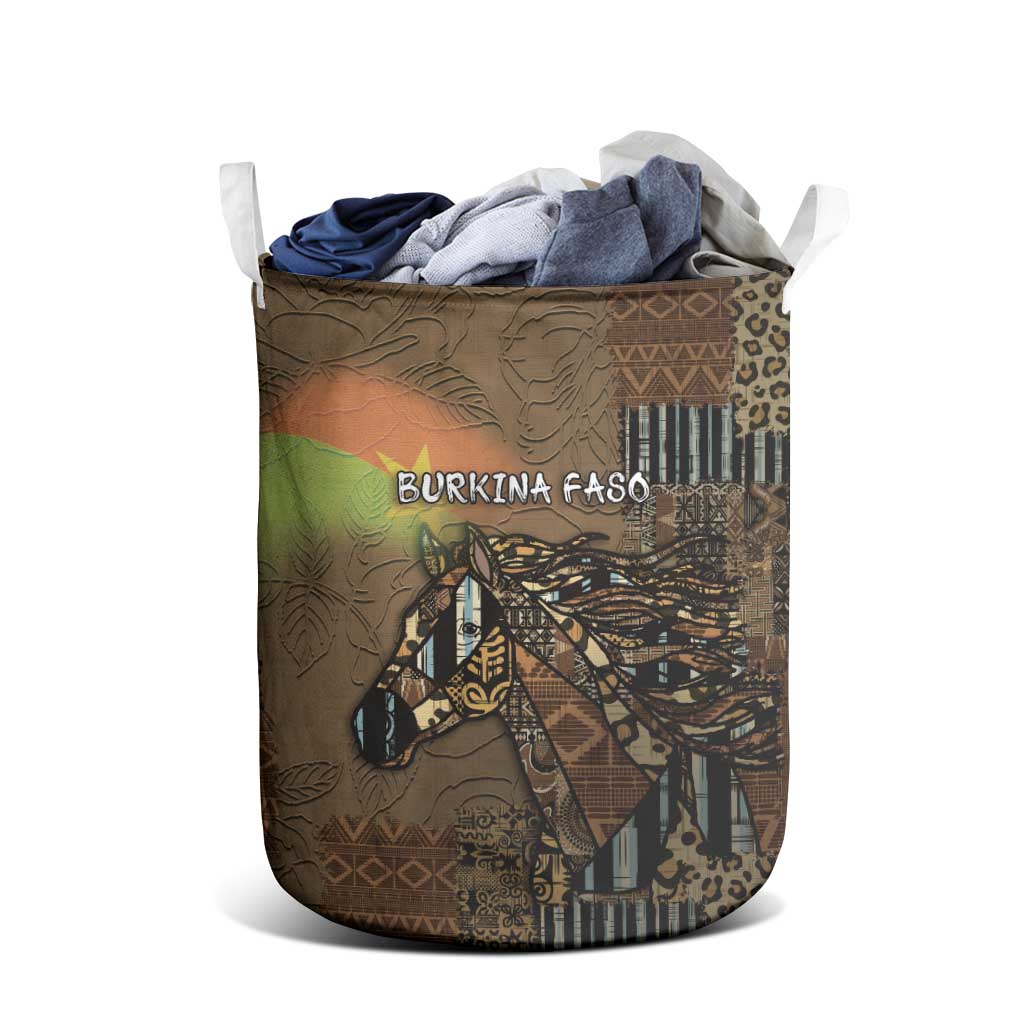 Burkina Faso Laundry Basket African Tribal Horse Patchwork Style - African Pride