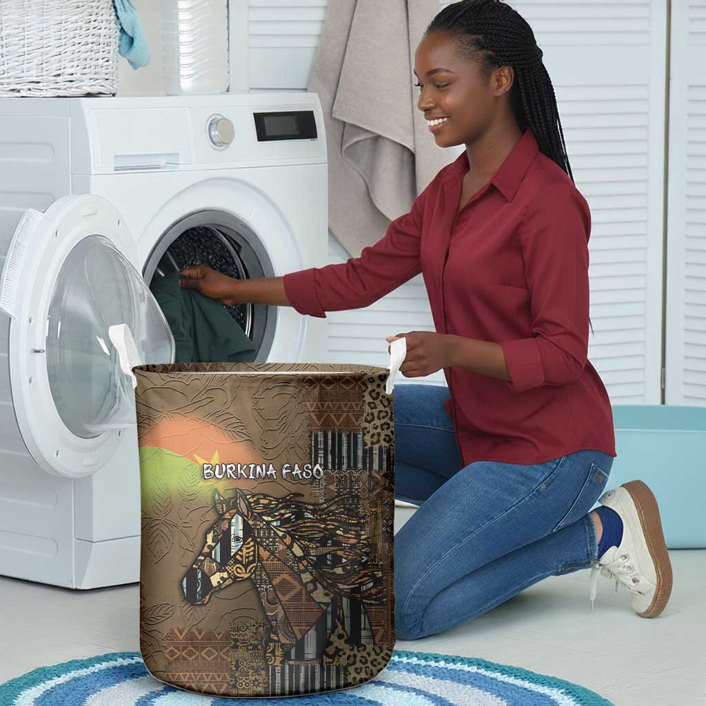 Burkina Faso Laundry Basket African Tribal Horse Patchwork Style - African Pride