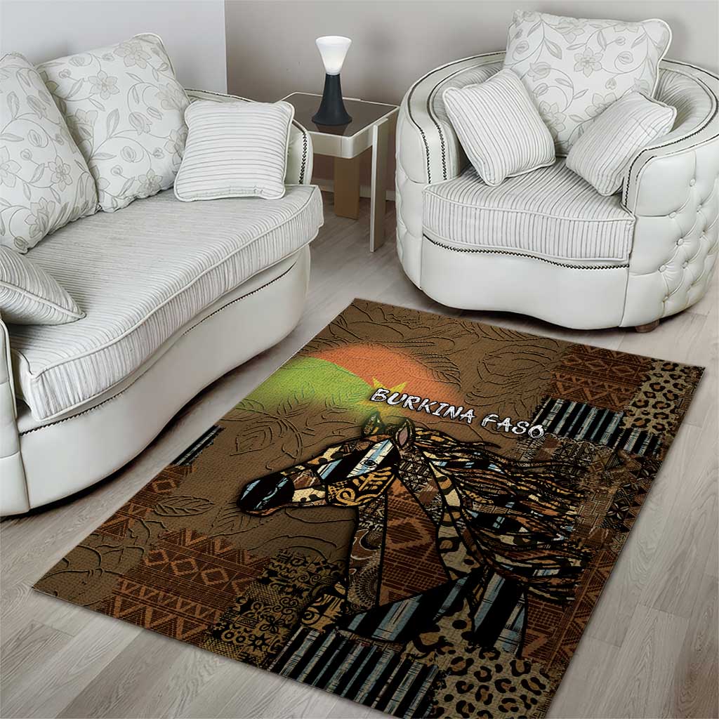 Burkina Faso Area Rug African Tribal Horse Patchwork Style - African Pride