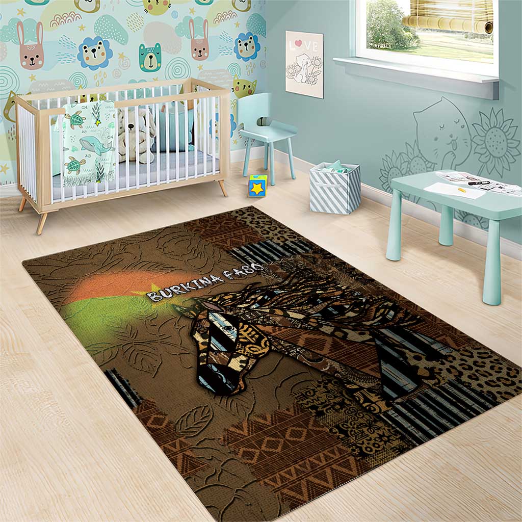 Burkina Faso Area Rug African Tribal Horse Patchwork Style - African Pride