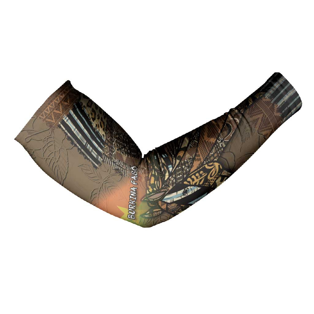 Personalized Burkina Faso Arm Sleeves African Tribal Horse Patchwork Style - African Pride