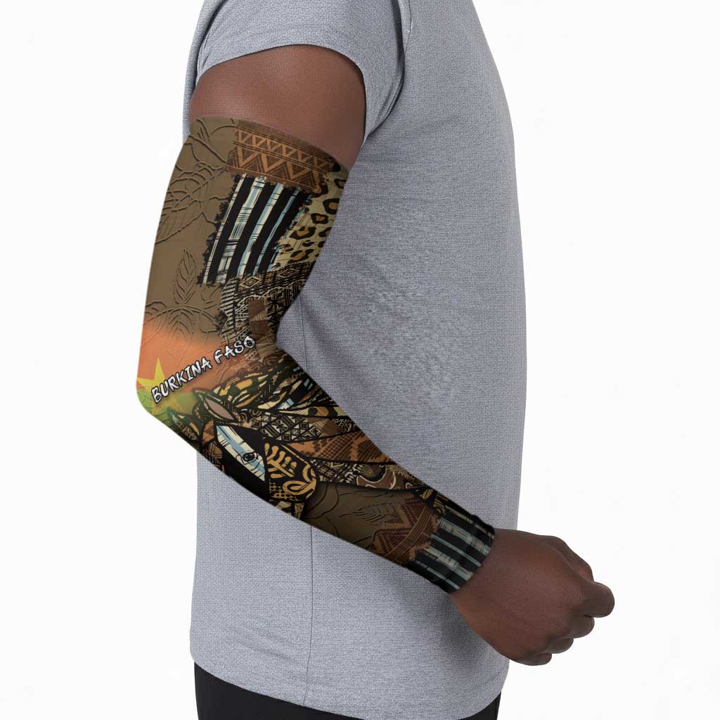 Personalized Burkina Faso Arm Sleeves African Tribal Horse Patchwork Style - African Pride