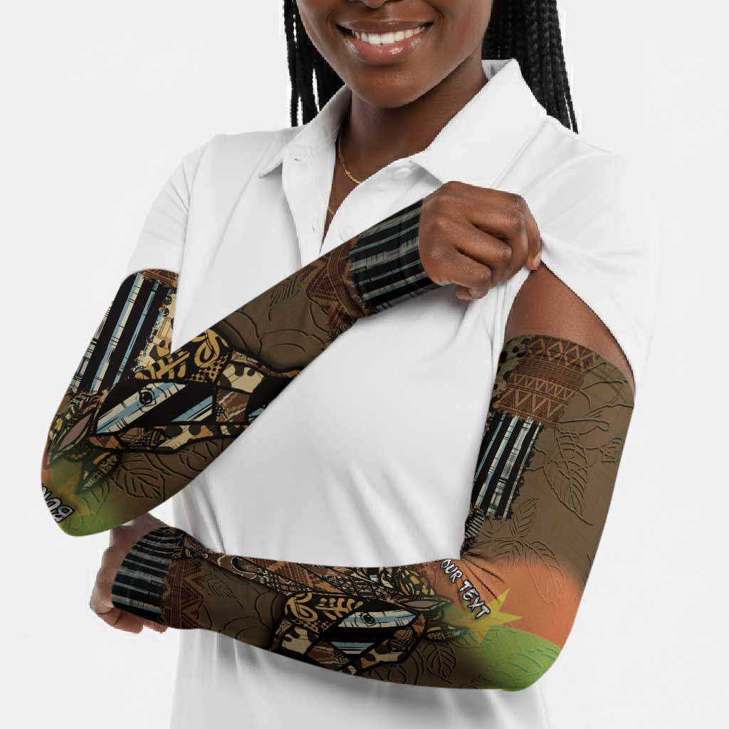 Personalized Burkina Faso Arm Sleeves African Tribal Horse Patchwork Style - African Pride