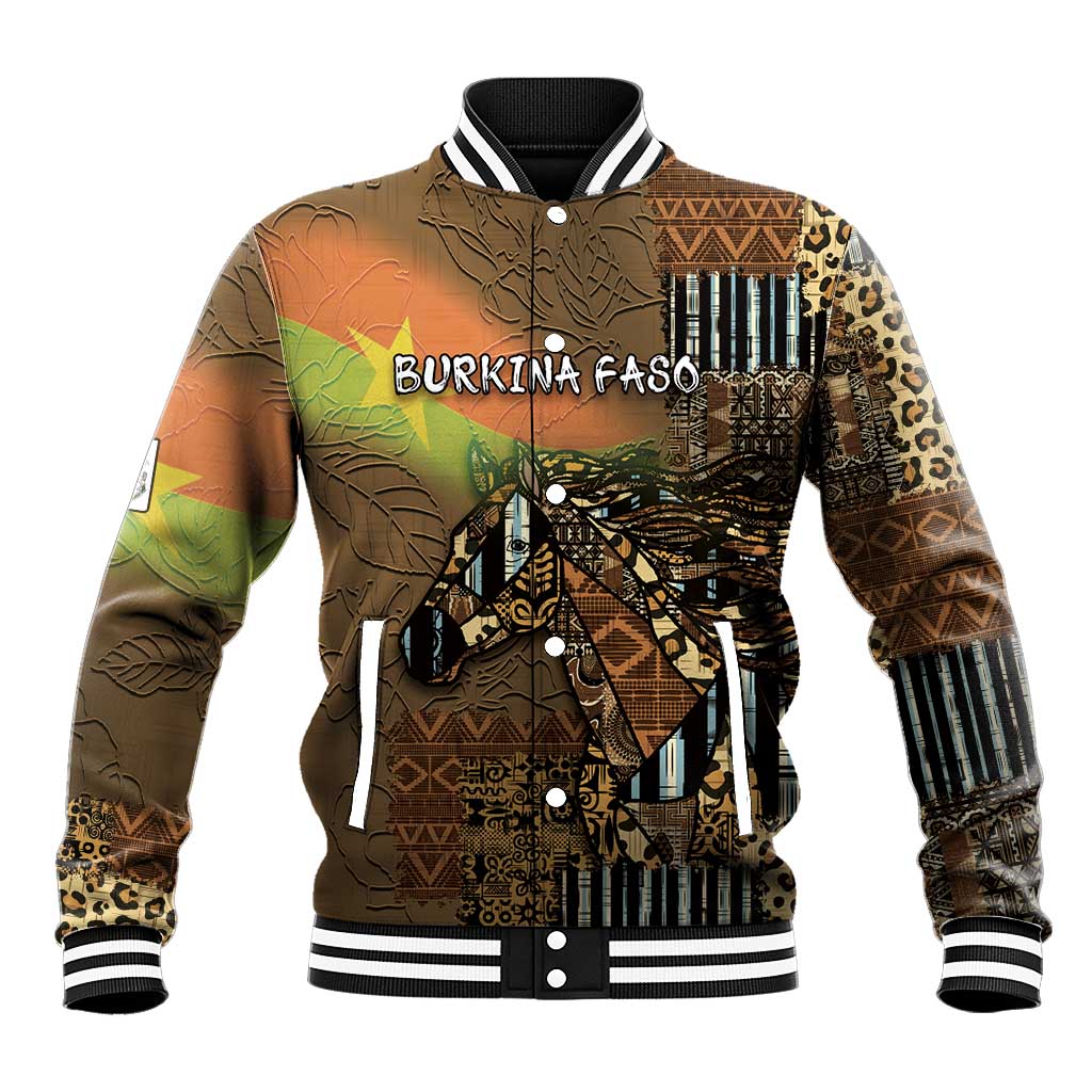 Personalized Burkina Faso Baseball Jacket African Tribal Horse Patchwork Style - African Pride