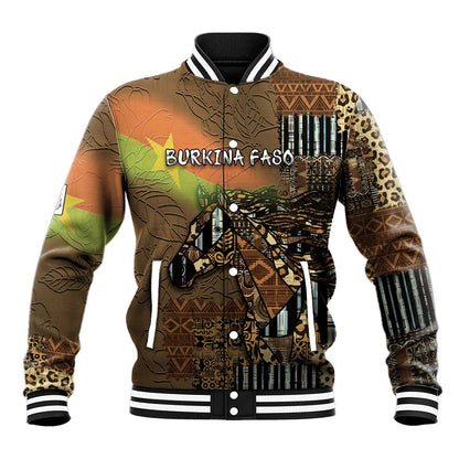 Personalized Burkina Faso Baseball Jacket African Tribal Horse Patchwork Style - African Pride
