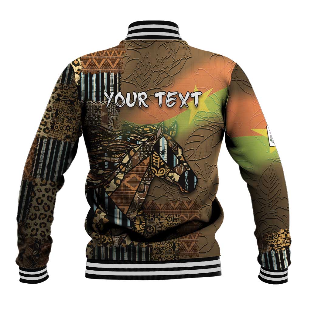 Personalized Burkina Faso Baseball Jacket African Tribal Horse Patchwork Style - African Pride