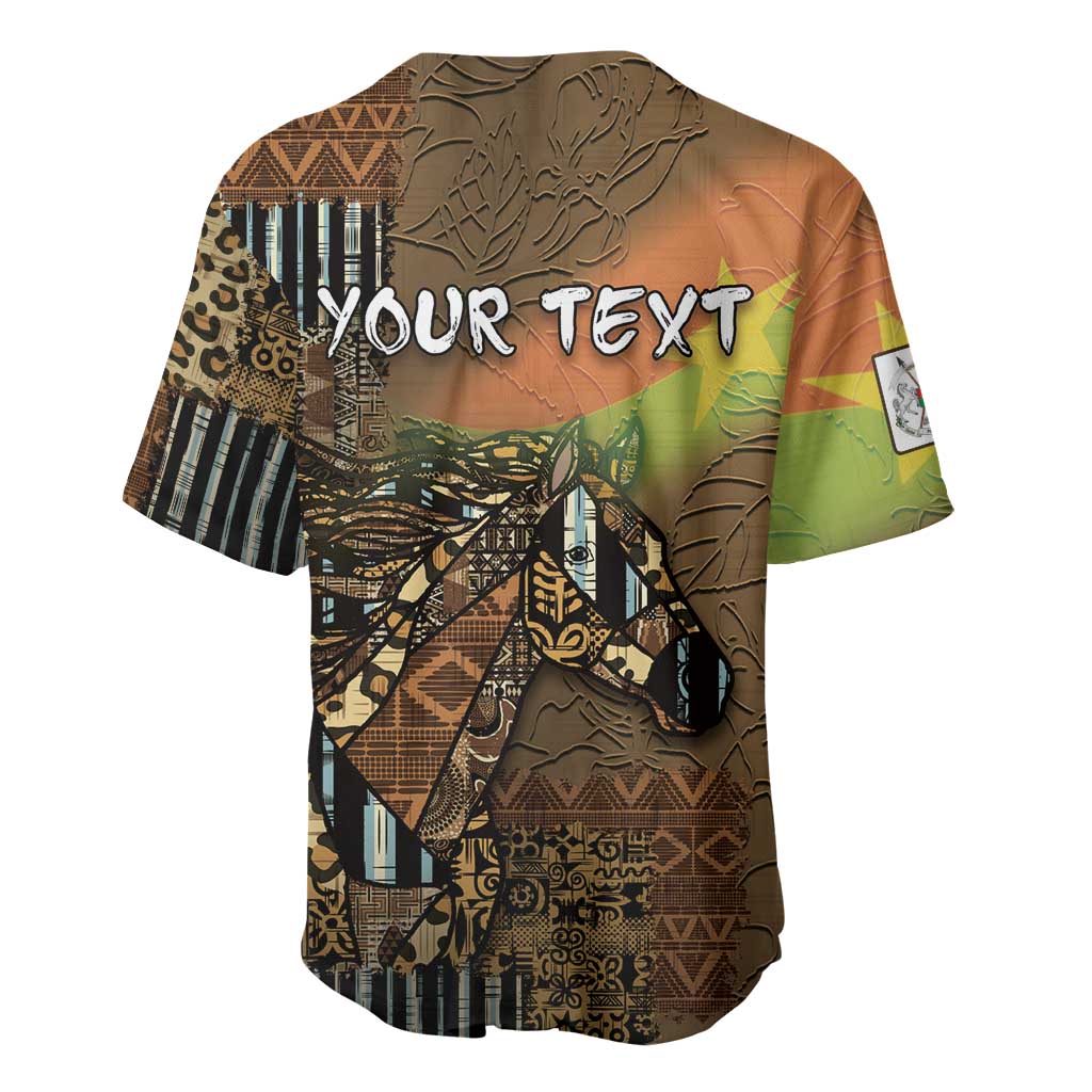 Personalized Burkina Faso Baseball Jersey African Tribal Horse Patchwork Style - African Pride
