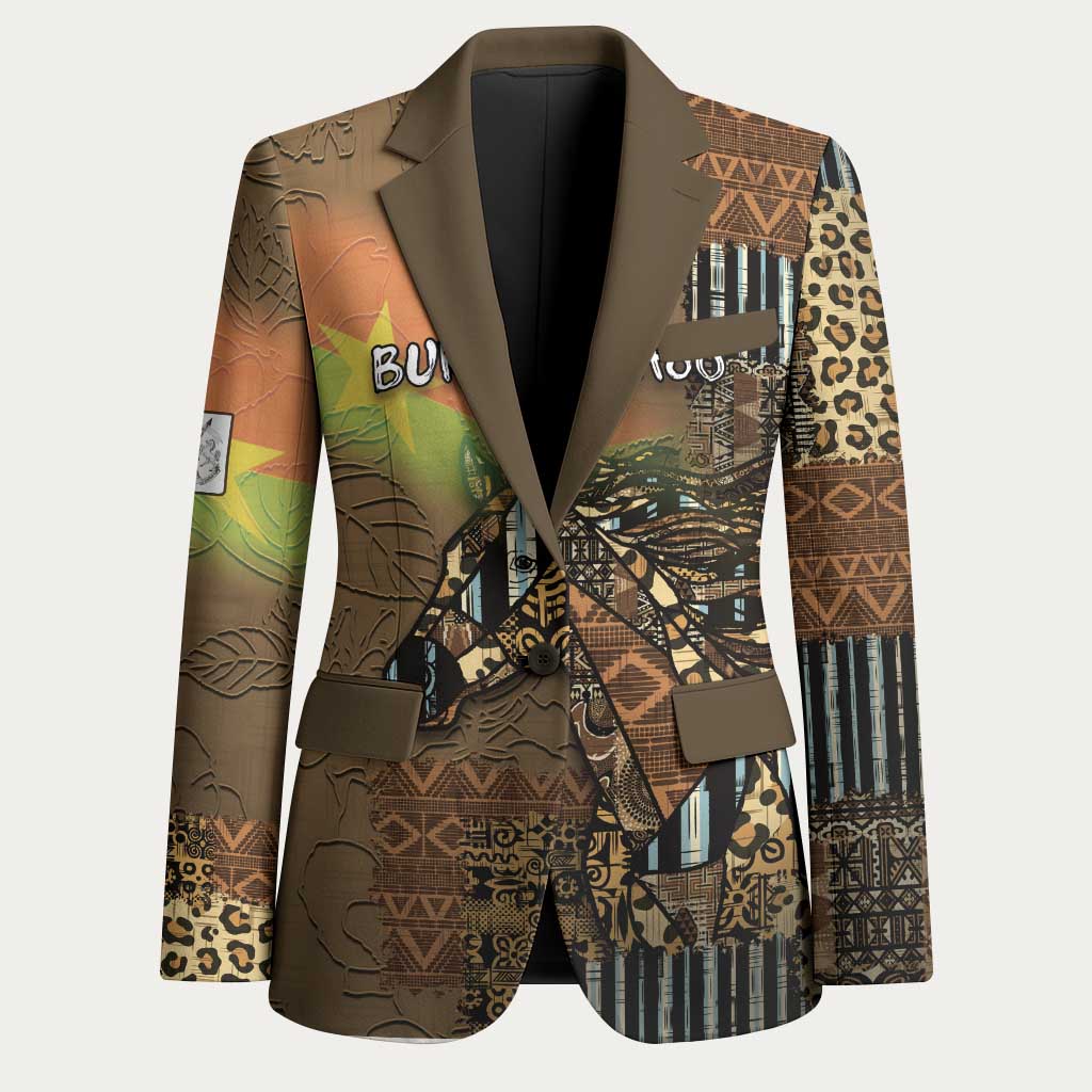 Personalized Burkina Faso Blazer African Tribal Horse Patchwork Style - African Pride