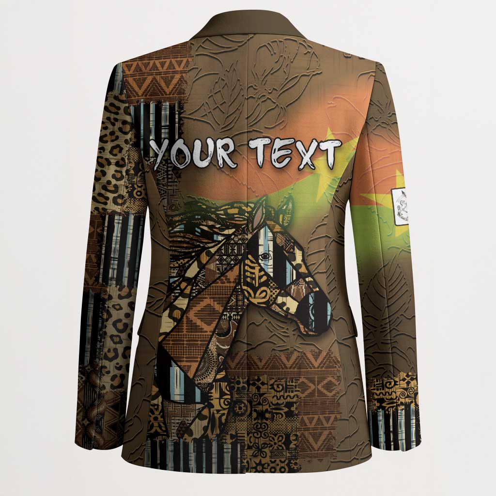 Personalized Burkina Faso Blazer African Tribal Horse Patchwork Style - African Pride