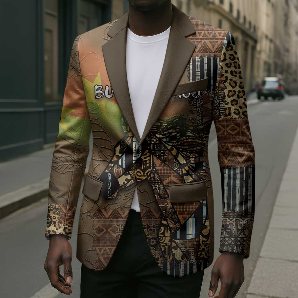 Personalized Burkina Faso Blazer African Tribal Horse Patchwork Style - African Pride