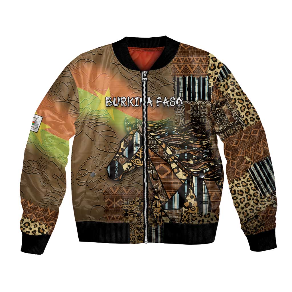 Personalized Burkina Faso Bomber Jacket African Tribal Horse Patchwork Style - African Pride