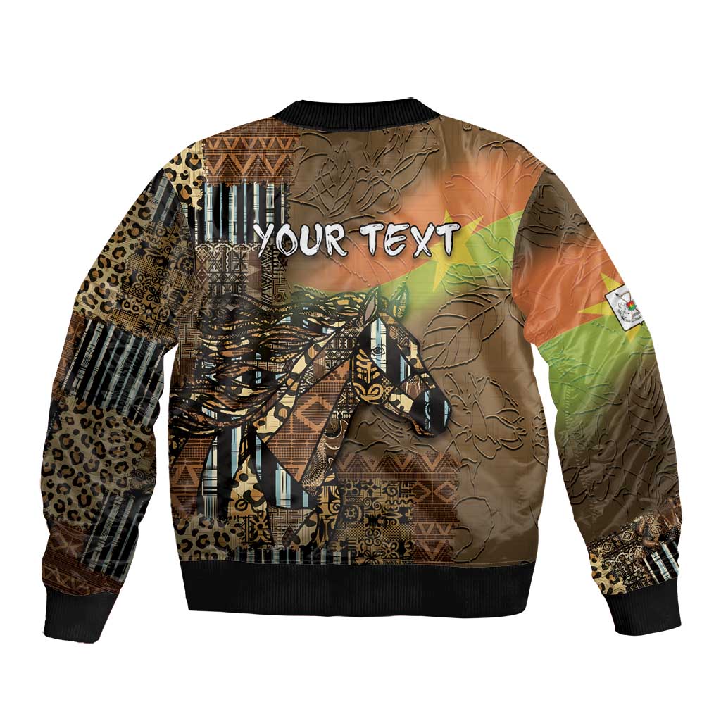 Personalized Burkina Faso Bomber Jacket African Tribal Horse Patchwork Style - African Pride