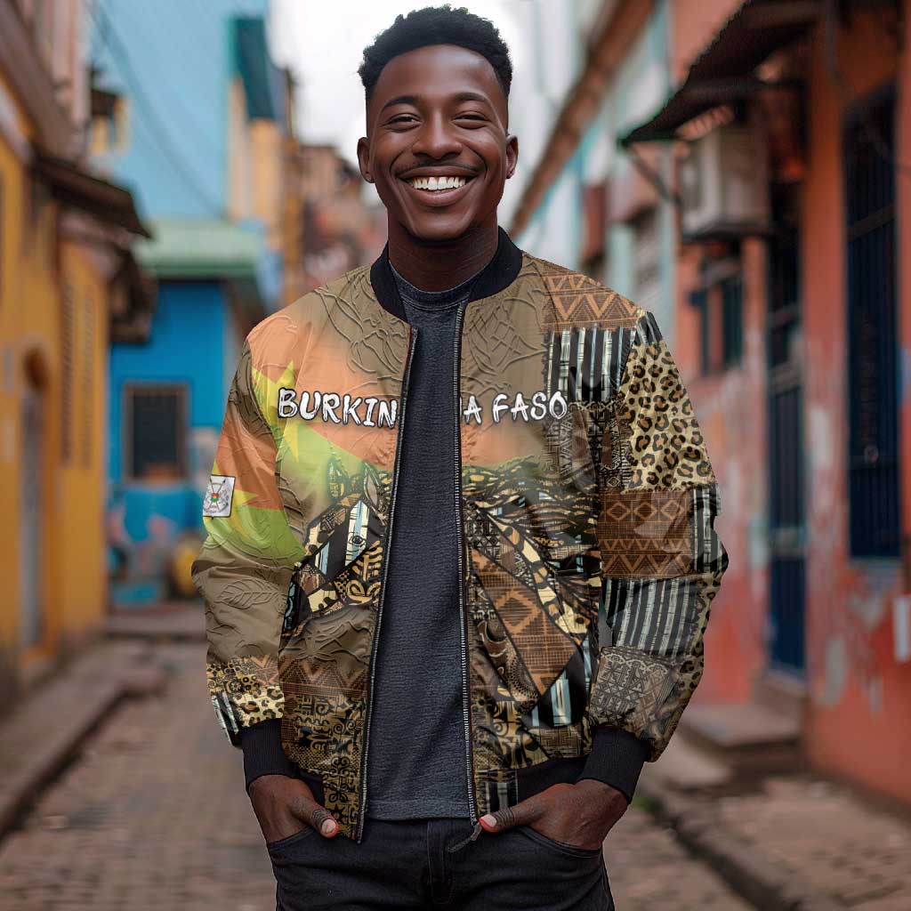 Personalized Burkina Faso Bomber Jacket African Tribal Horse Patchwork Style - African Pride