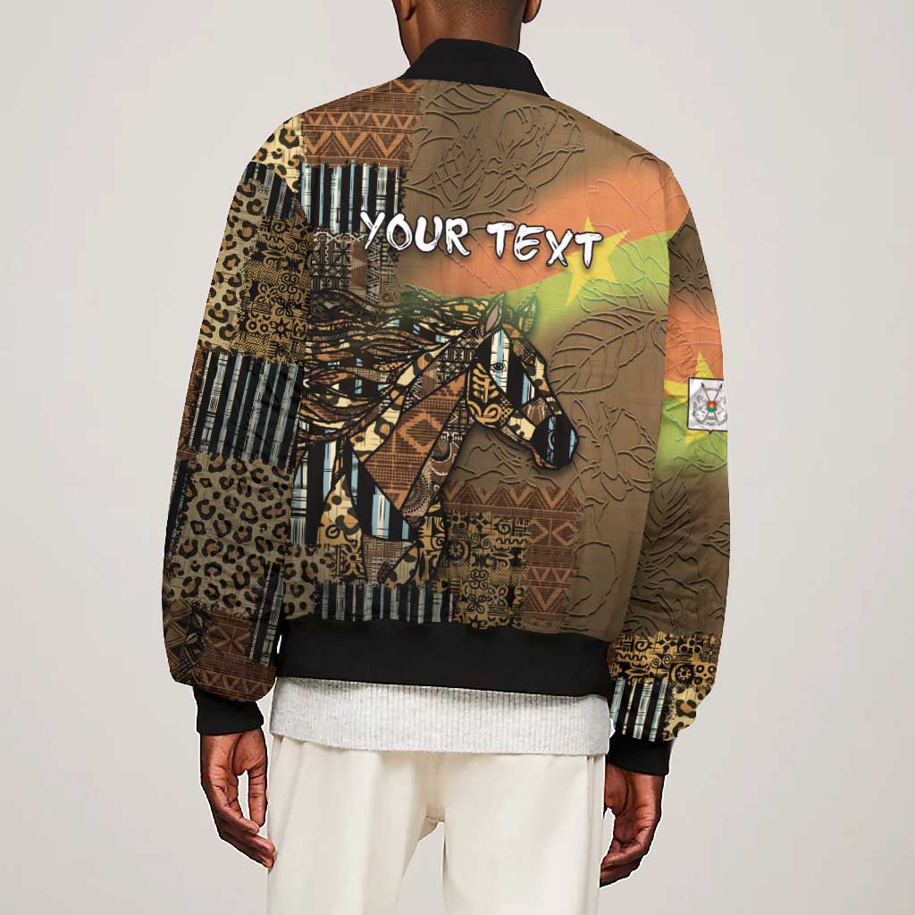 Personalized Burkina Faso Bomber Jacket African Tribal Horse Patchwork Style - African Pride