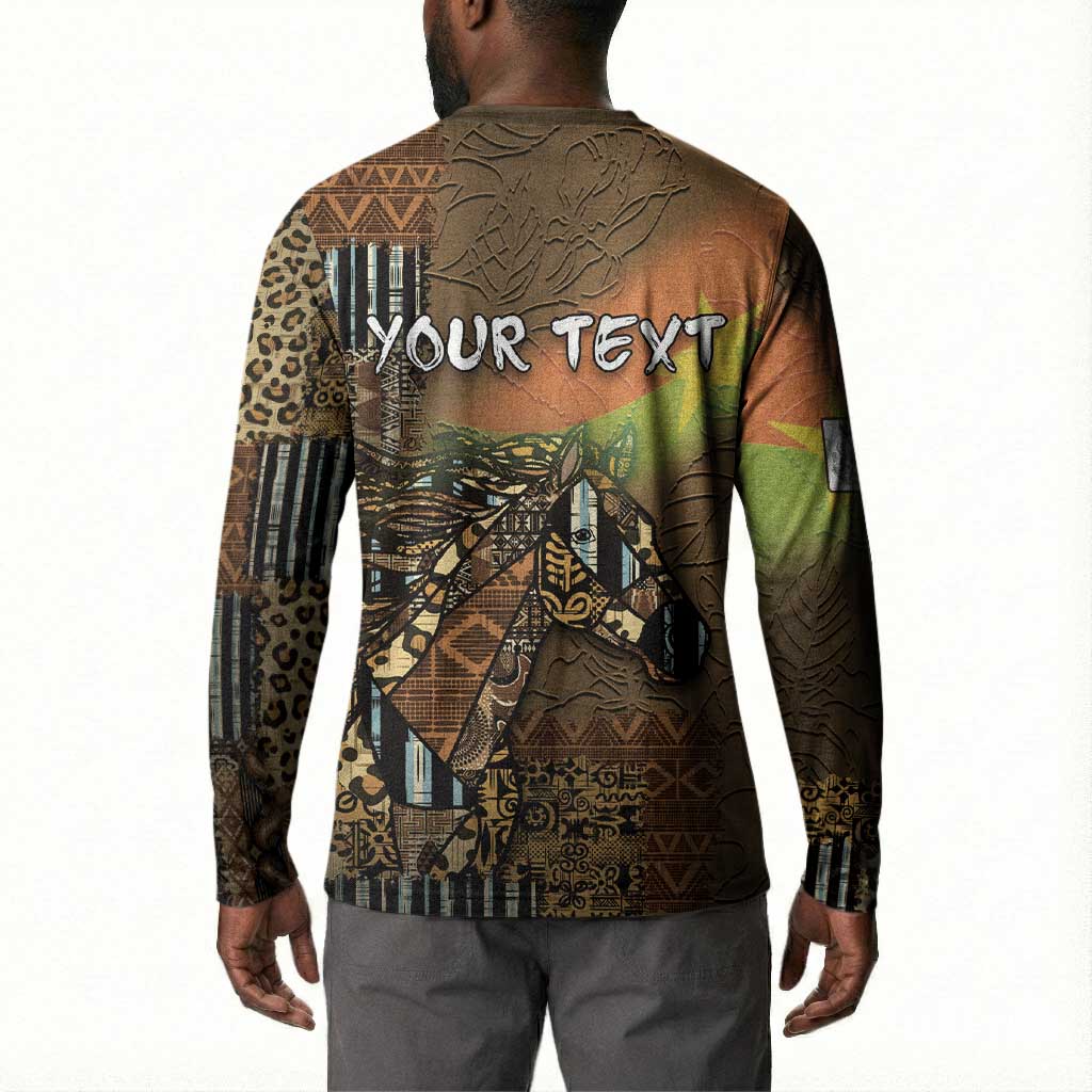 Personalized Burkina Faso Button Sweatshirt African Tribal Horse Patchwork Style