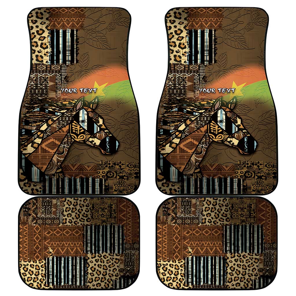 Personalized Burkina Faso Car Mats African Tribal Horse Patchwork Style - African Pride
