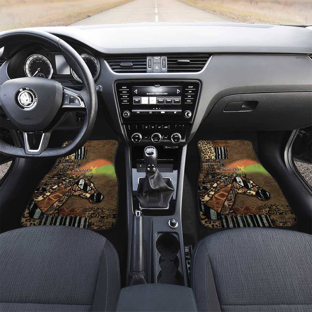 Personalized Burkina Faso Car Mats African Tribal Horse Patchwork Style - African Pride
