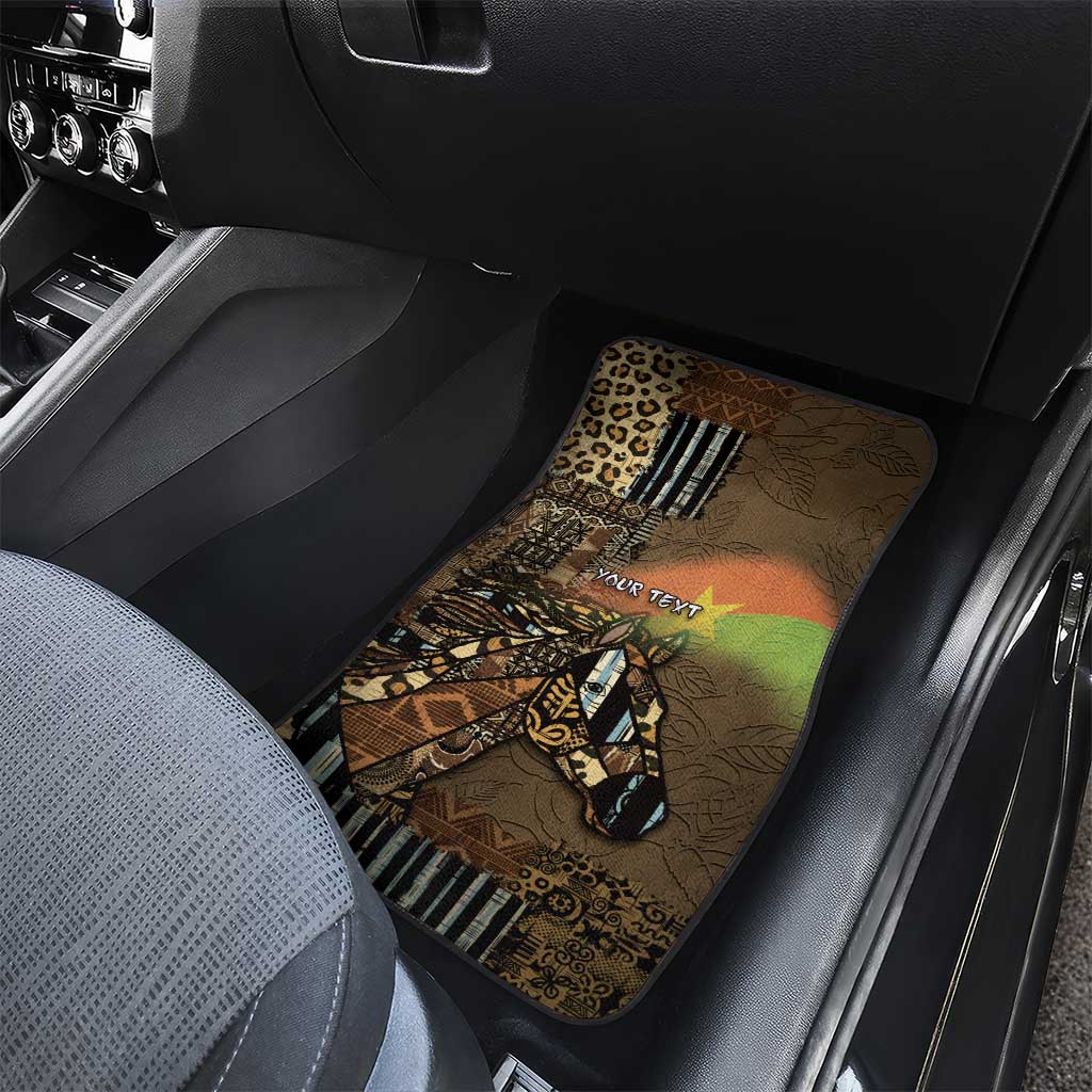 Personalized Burkina Faso Car Mats African Tribal Horse Patchwork Style - African Pride