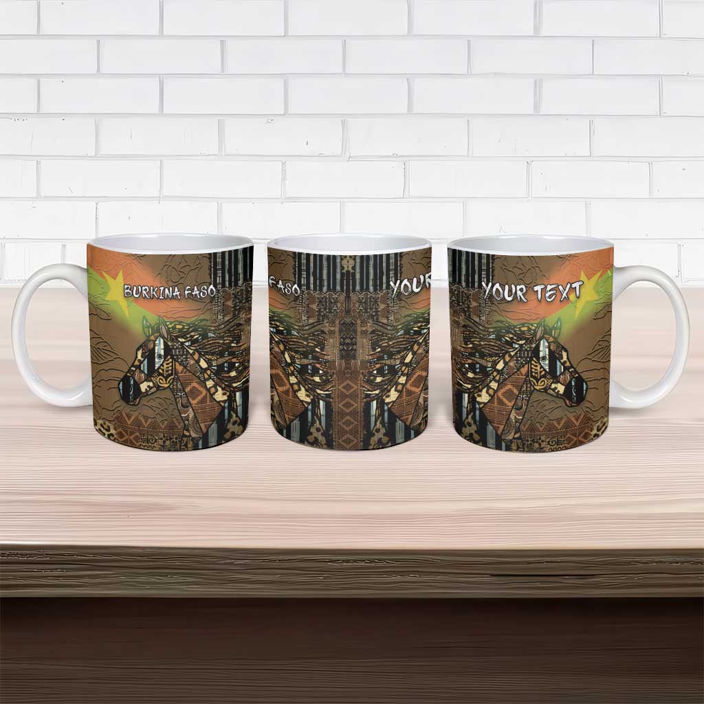 Personalized Burkina Faso Ceramic Mug African Tribal Horse Patchwork Style - African Pride