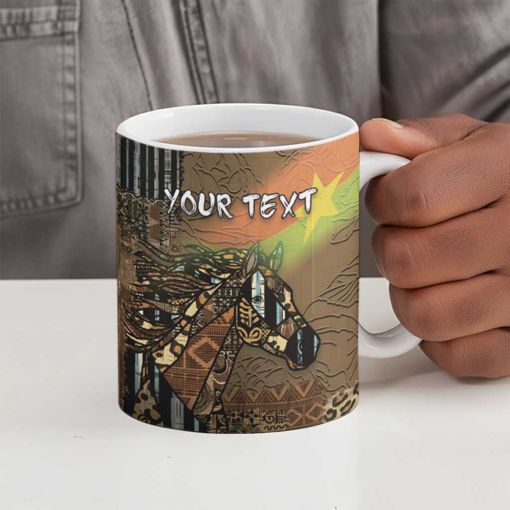 Personalized Burkina Faso Ceramic Mug African Tribal Horse Patchwork Style - African Pride