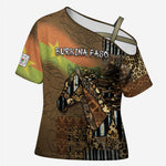 Personalized Burkina Faso Cross Shoulder Shirt African Tribal Horse Patchwork Style - African Pride