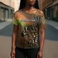 Personalized Burkina Faso Cross Shoulder Shirt African Tribal Horse Patchwork Style - African Pride