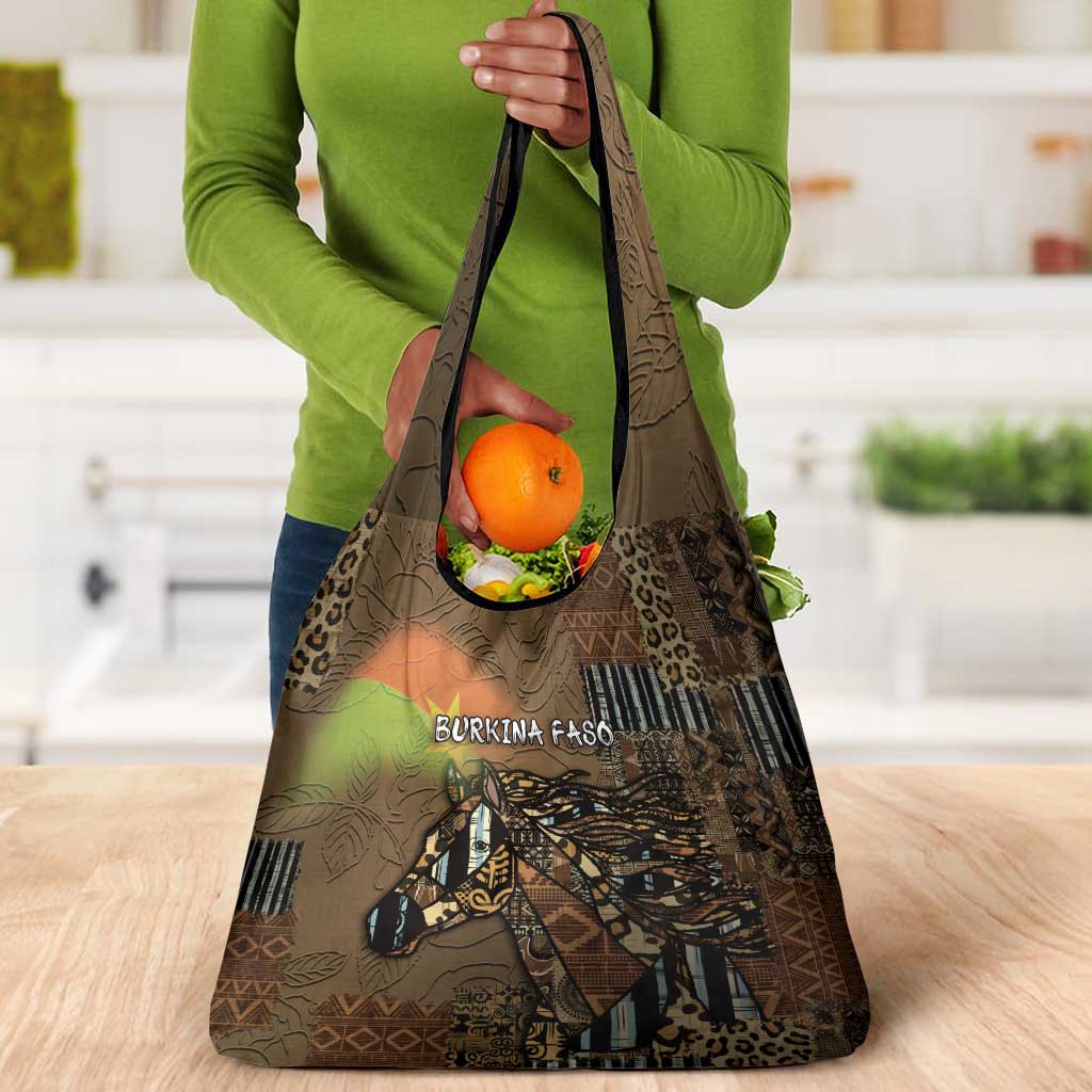 Burkina Faso Grocery Bag African Tribal Horse Patchwork Style - African Pride