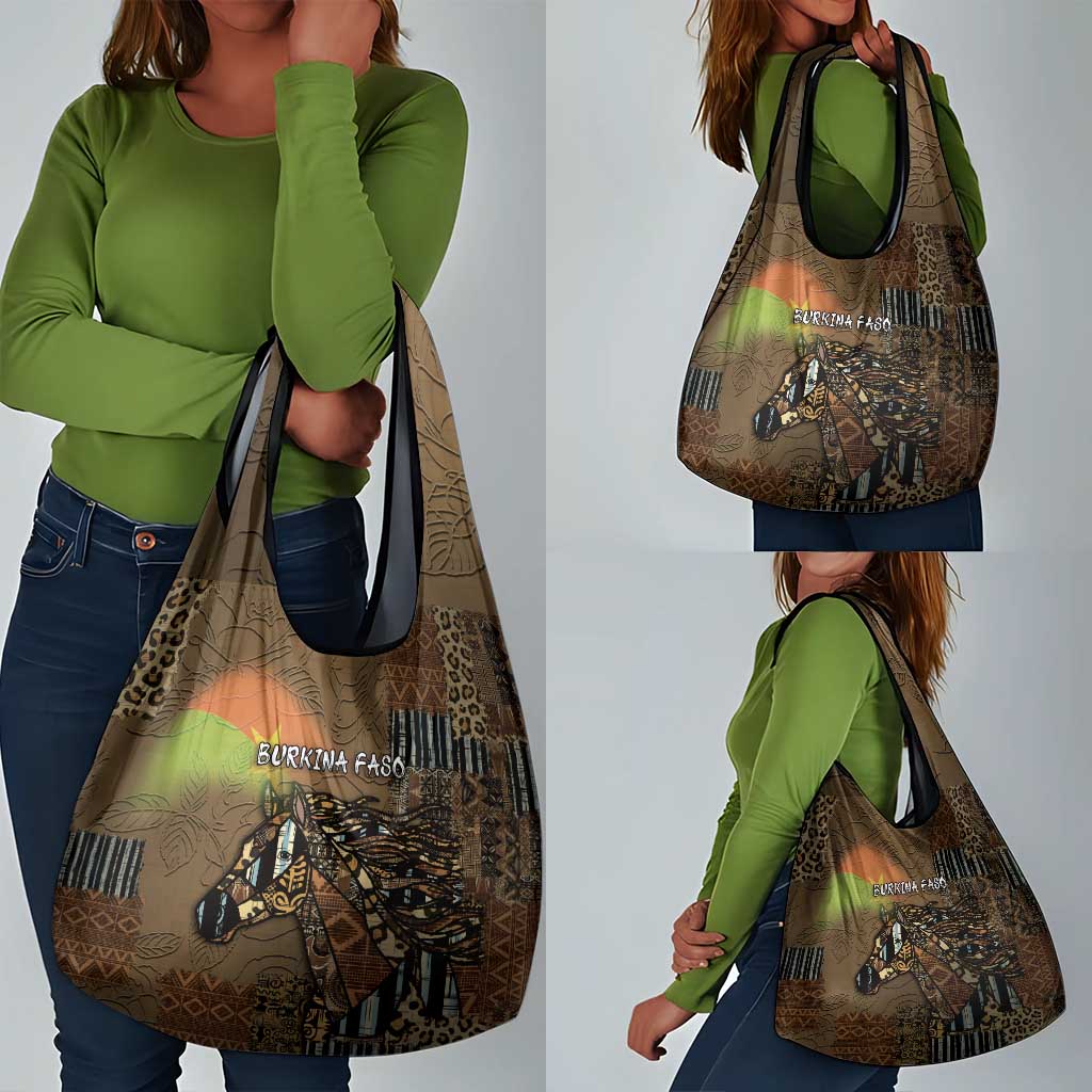 Burkina Faso Grocery Bag African Tribal Horse Patchwork Style - African Pride