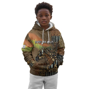 Personalized Burkina Faso Kid Hoodie African Tribal Horse Patchwork Style - African Pride
