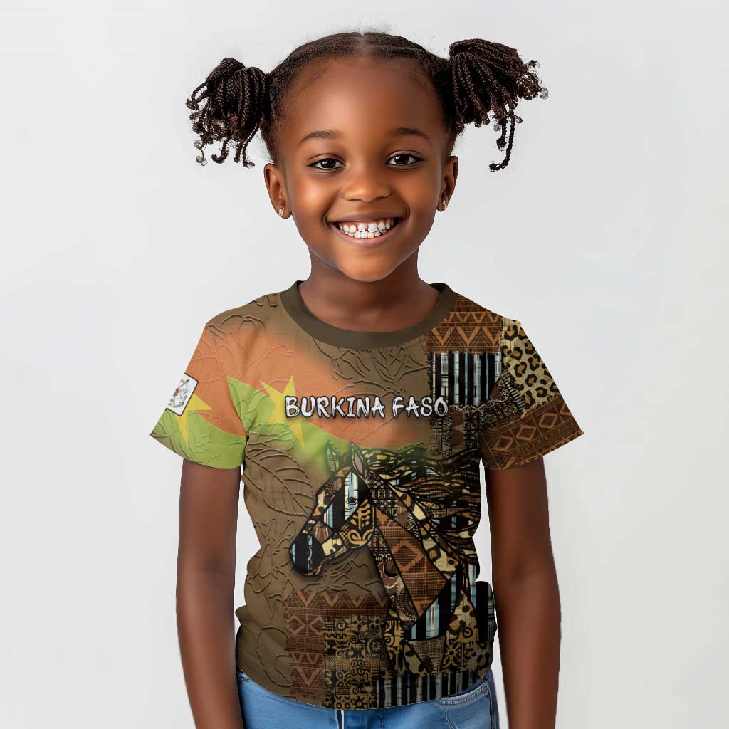 Personalized Burkina Faso Kid T shirt African Tribal Horse Patchwork Style - African Pride