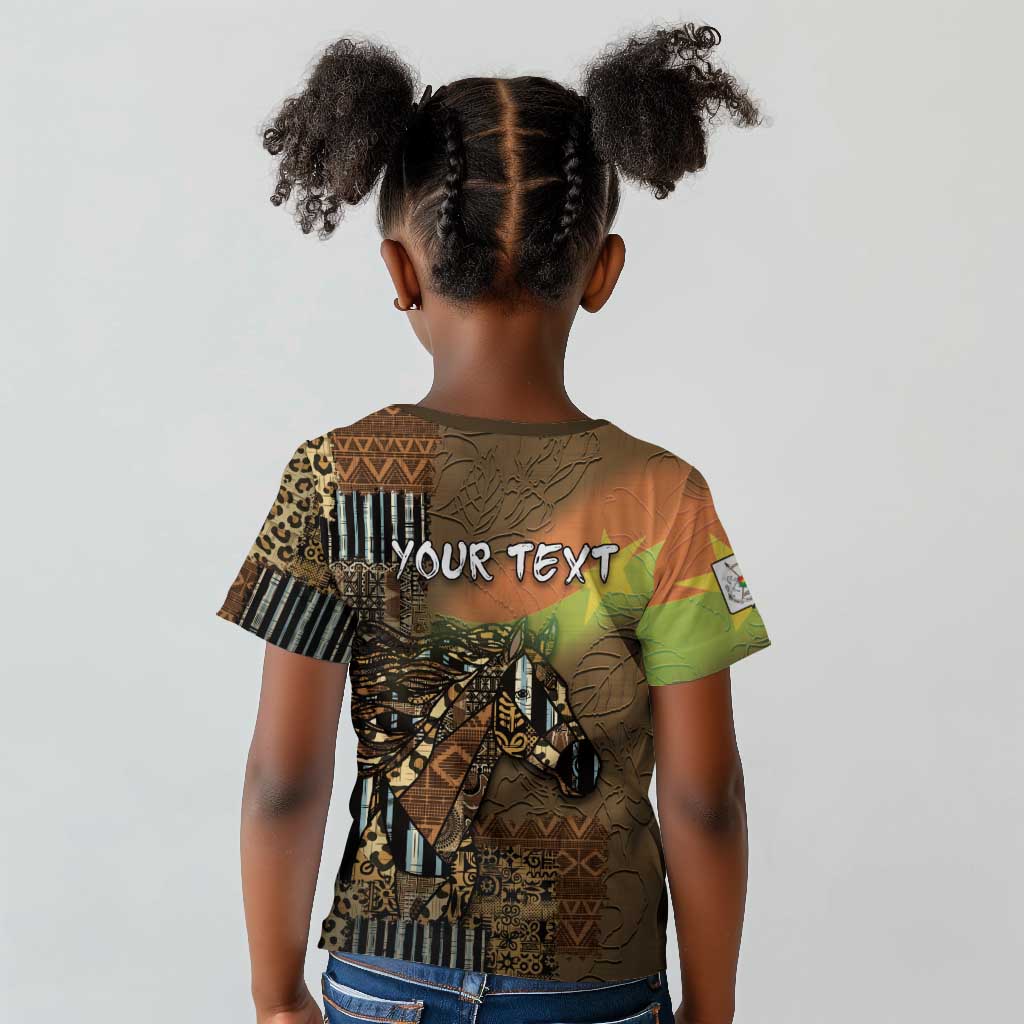 Personalized Burkina Faso Kid T shirt African Tribal Horse Patchwork Style - African Pride