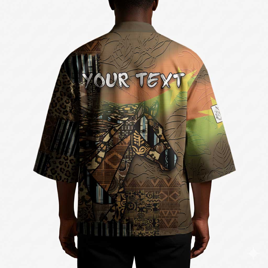 Personalized Burkina Faso Kimono African Tribal Horse Patchwork Style - African Pride