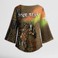 Personalized Burkina Faso Kimono Sleeve Blouse African Tribal Horse Patchwork Style - African Pride