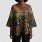 Personalized Burkina Faso Kimono Sleeve Blouse African Tribal Horse Patchwork Style - African Pride