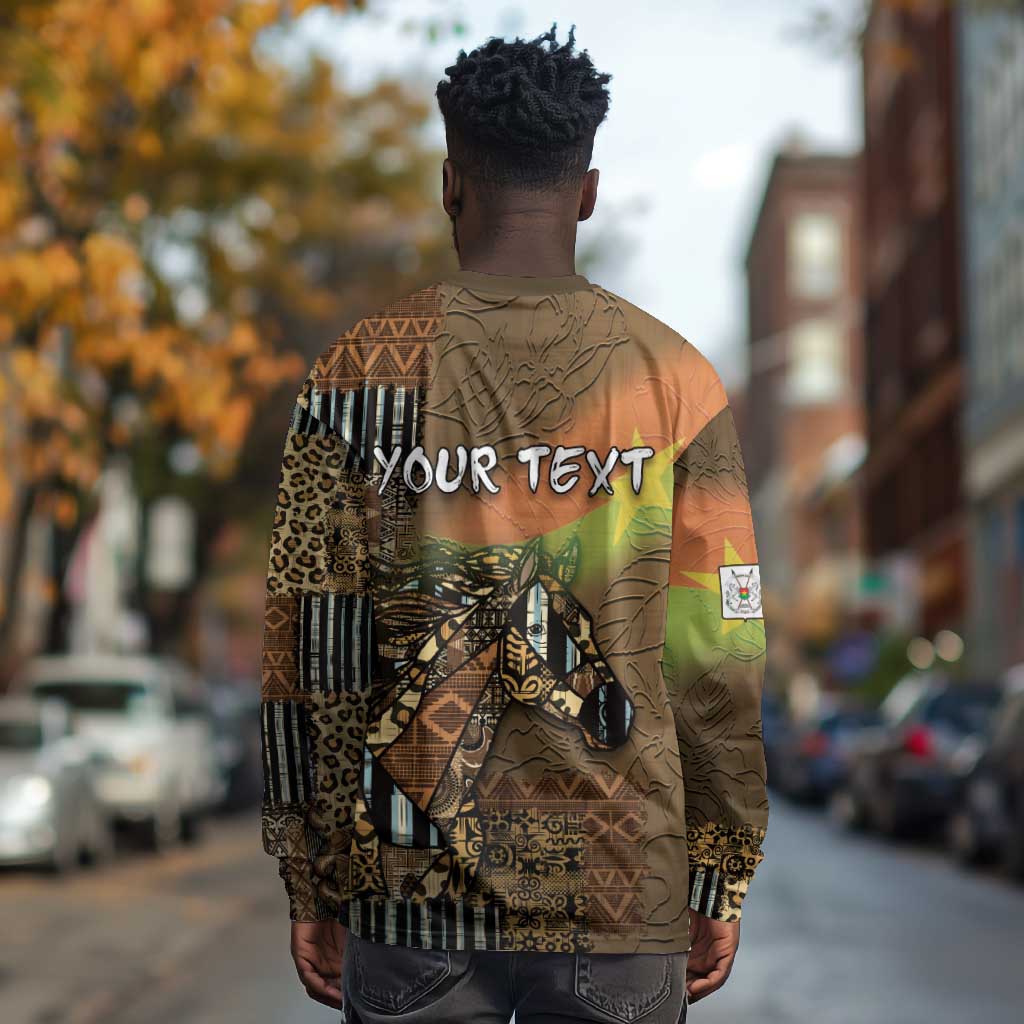 Personalized Burkina Faso Long Sleeve Shirt African Tribal Horse Patchwork Style - African Pride