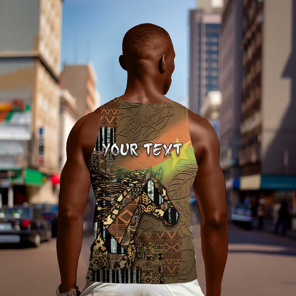 Personalized Burkina Faso Men Tank Top African Tribal Horse Patchwork Style - African Pride