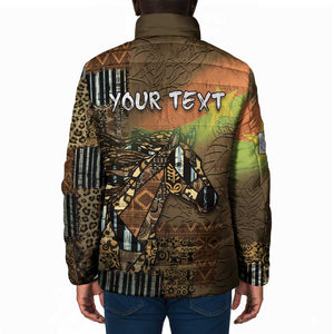Personalized Burkina Faso Padded Jacket African Tribal Horse Patchwork Style - African Pride