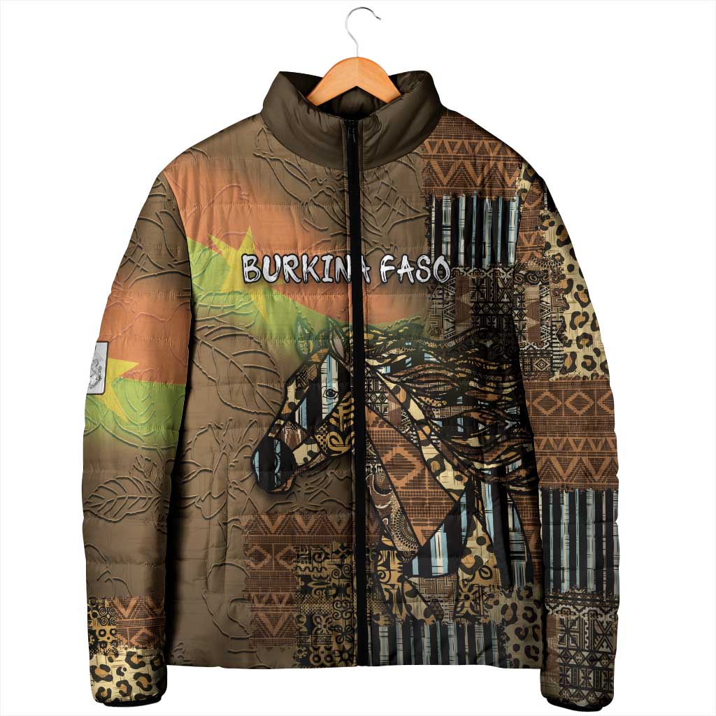 Personalized Burkina Faso Padded Jacket African Tribal Horse Patchwork Style - African Pride