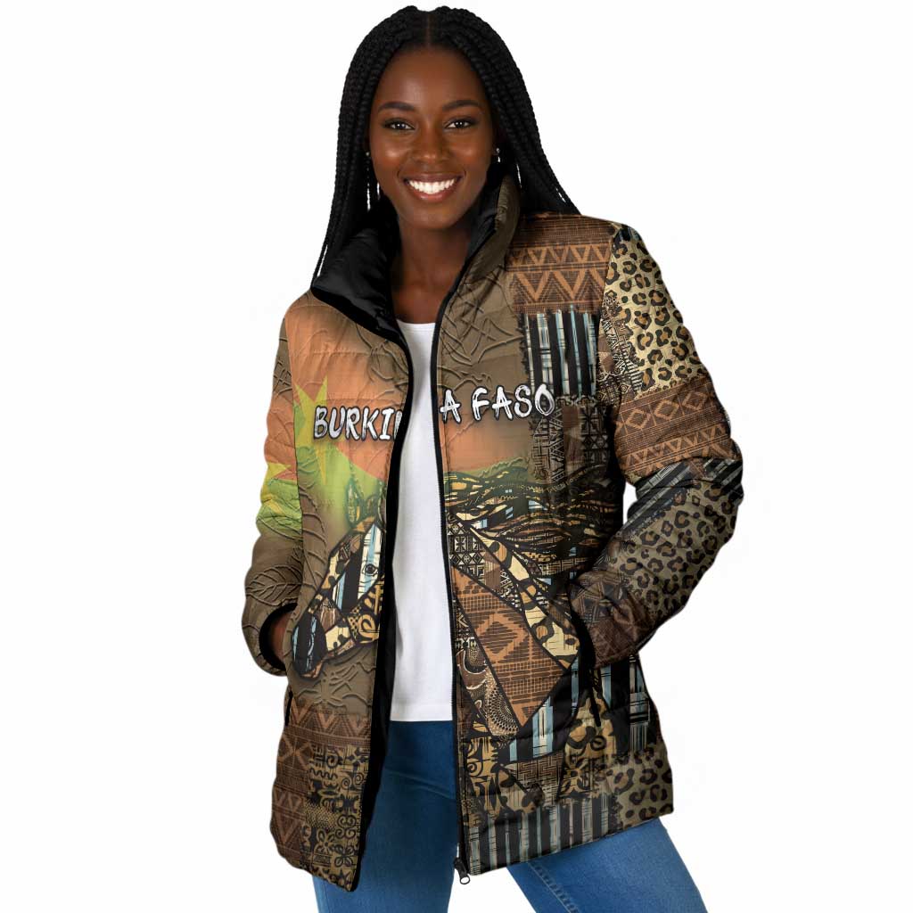 Personalized Burkina Faso Padded Jacket African Tribal Horse Patchwork Style - African Pride