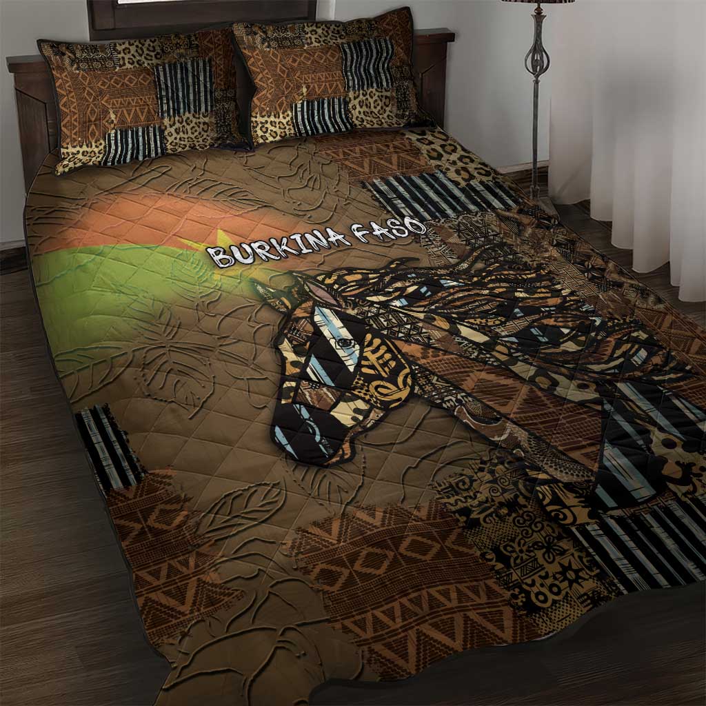 Burkina Faso Quilt Bed Set African Tribal Horse Patchwork Style - African Pride
