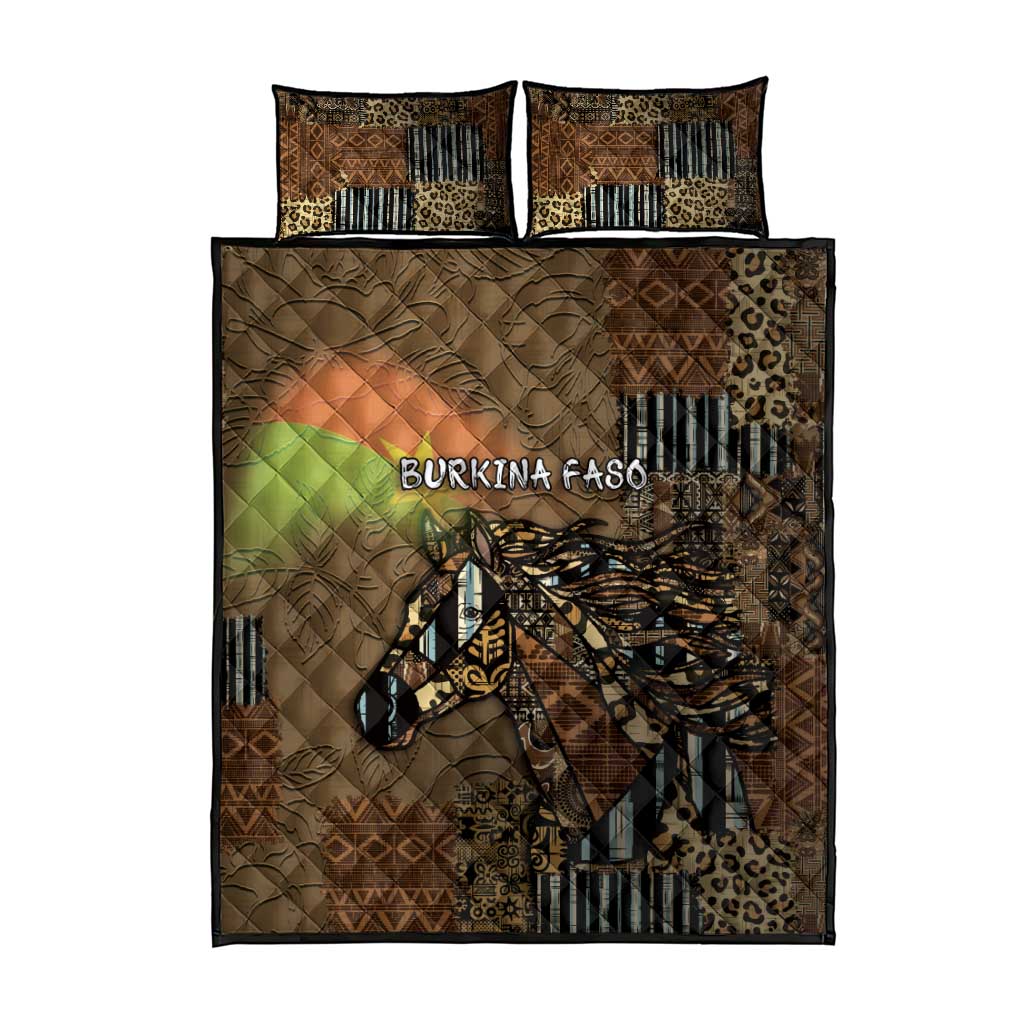 Burkina Faso Quilt Bed Set African Tribal Horse Patchwork Style - African Pride