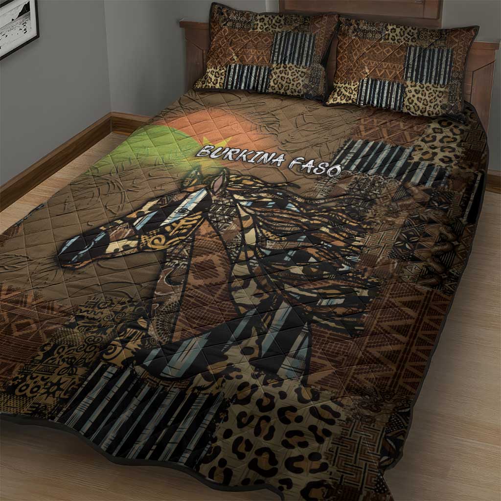 Burkina Faso Quilt Bed Set African Tribal Horse Patchwork Style - African Pride