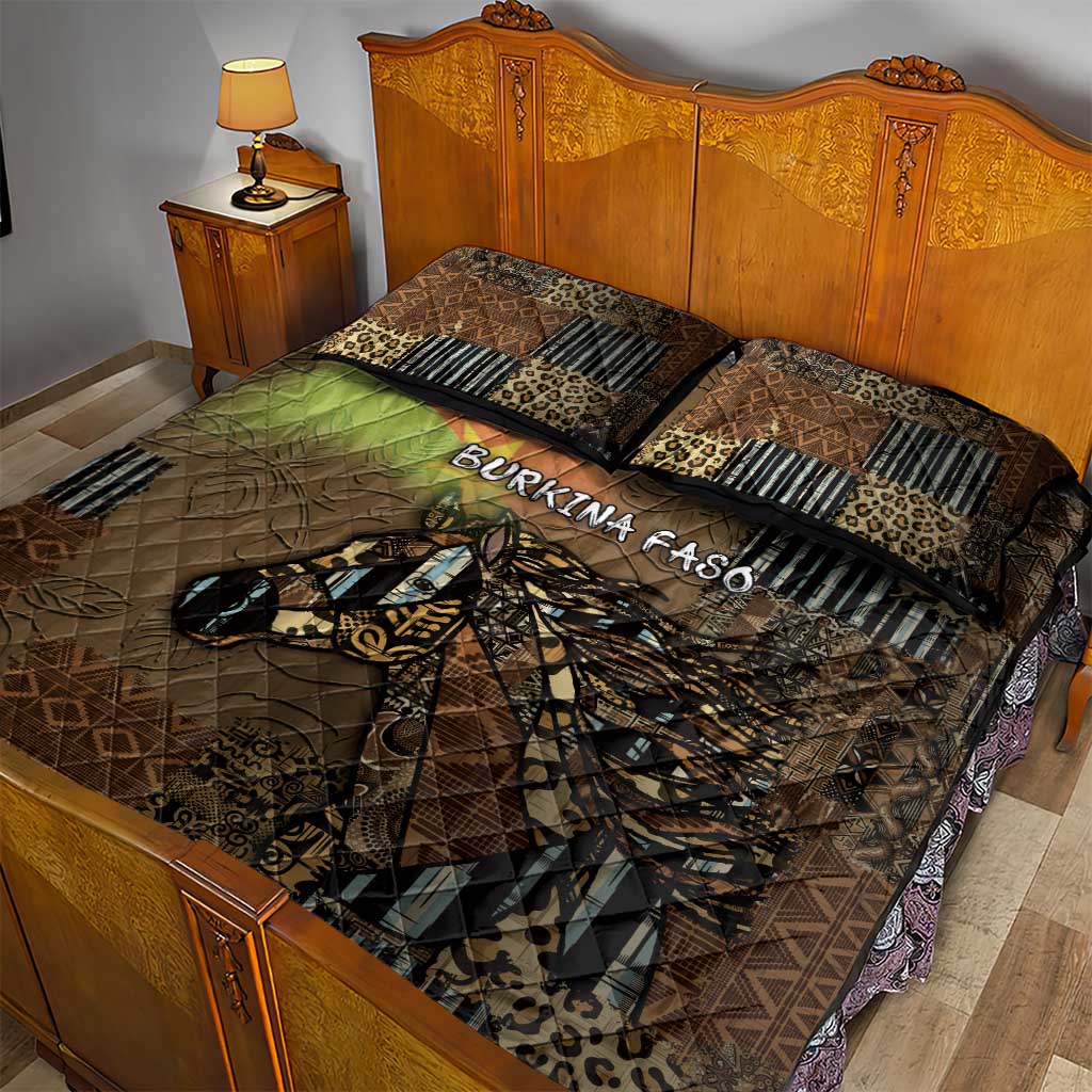 Burkina Faso Quilt Bed Set African Tribal Horse Patchwork Style - African Pride