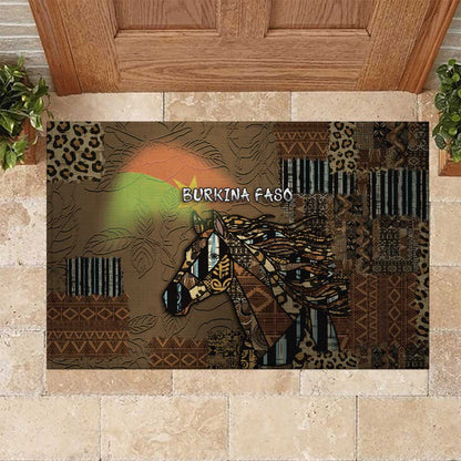 Burkina Faso Rubber Doormat African Tribal Horse Patchwork Style - African Pride