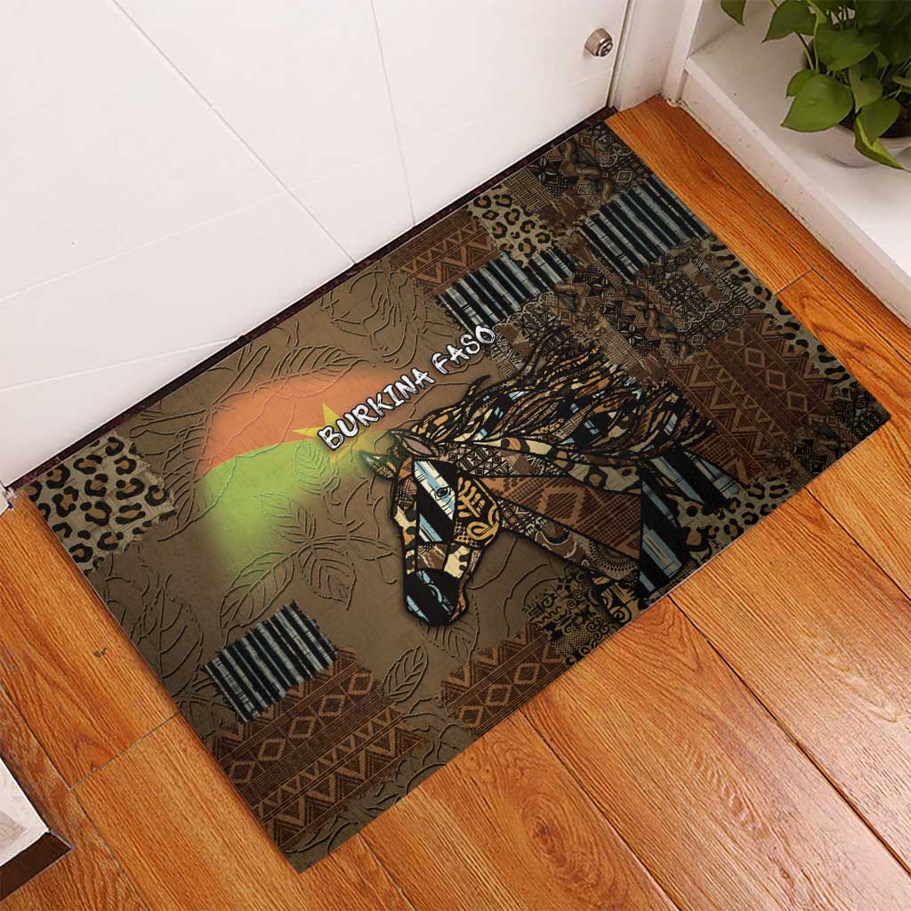 Burkina Faso Rubber Doormat African Tribal Horse Patchwork Style - African Pride
