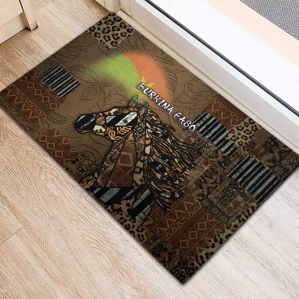 Burkina Faso Rubber Doormat African Tribal Horse Patchwork Style - African Pride