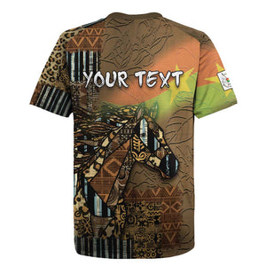 Personalized Burkina Faso Rugby Jersey African Tribal Horse Patchwork Style - African Pride