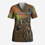 Personalized Burkina Faso Scrub Top African Tribal Horse Patchwork Style - African Pride