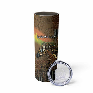 Personalized Burkina Faso Skinny Tumbler African Tribal Horse Patchwork Style - African Pride